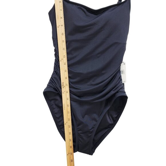 La Blanca Womens Black One-Piece Swimsuit Size 6 With Shirred Front Design - Picture 7 of 9